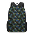 Embroidery Peacock Feather Print 17 Inch Backpack