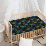 Embroidery Peacock Feather Print Baby Crib Sheet