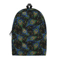Embroidery Peacock Feather Print School Backpack
