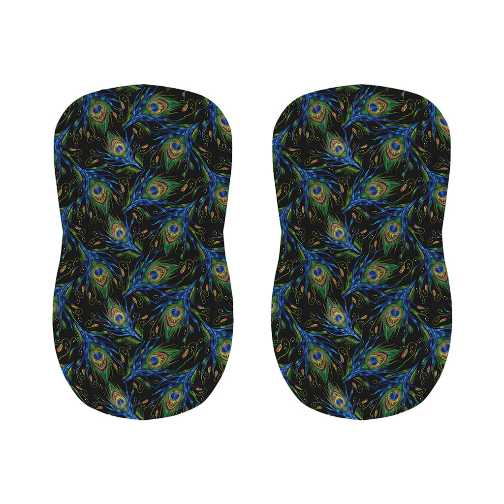 Embroidery Peacock Feather Print Bar Stool Covers