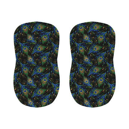 Embroidery Peacock Feather Print Bar Stool Covers