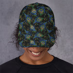 Embroidery Peacock Feather Print Baseball Cap