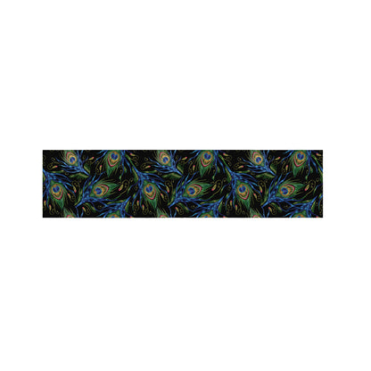 Embroidery Peacock Feather Print Bed Runner