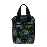 Embroidery Peacock Feather Print Bible Tote Bag