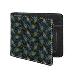 Embroidery Peacock Feather Print Bifold Wallet