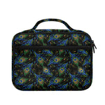 Embroidery Peacock Feather Print Briefcase Bible Bag