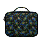 Embroidery Peacock Feather Print Briefcase Bible Bag
