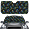 Embroidery Peacock Feather Print Car Windshield Sun Shade