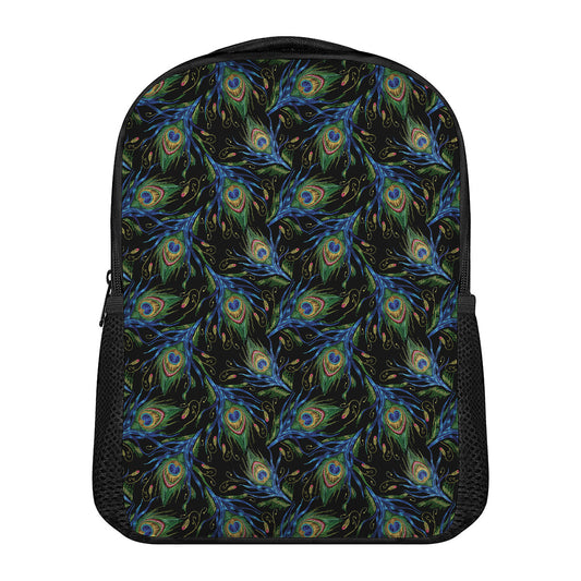 Embroidery Peacock Feather Print Casual Backpack