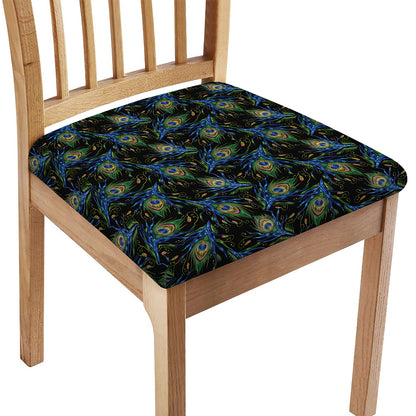 Embroidery Peacock Feather Print Chair Cushion Cover