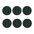 Embroidery Peacock Feather Print Coaster Set
