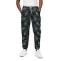 Embroidery Peacock Feather Print Cotton Sweatpants