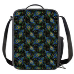 Embroidery Peacock Feather Print Crossbody Lunch Bag