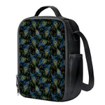 Embroidery Peacock Feather Print Crossbody Lunch Bag
