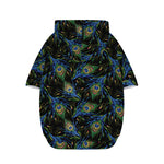 Embroidery Peacock Feather Print Dog Zip Up Hoodie