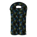 Embroidery Peacock Feather Print Double Neoprene Wine Tote