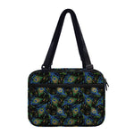 Embroidery Peacock Feather Print Double Strap Bible Bag