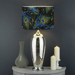Embroidery Peacock Feather Print Drum Lamp Shade