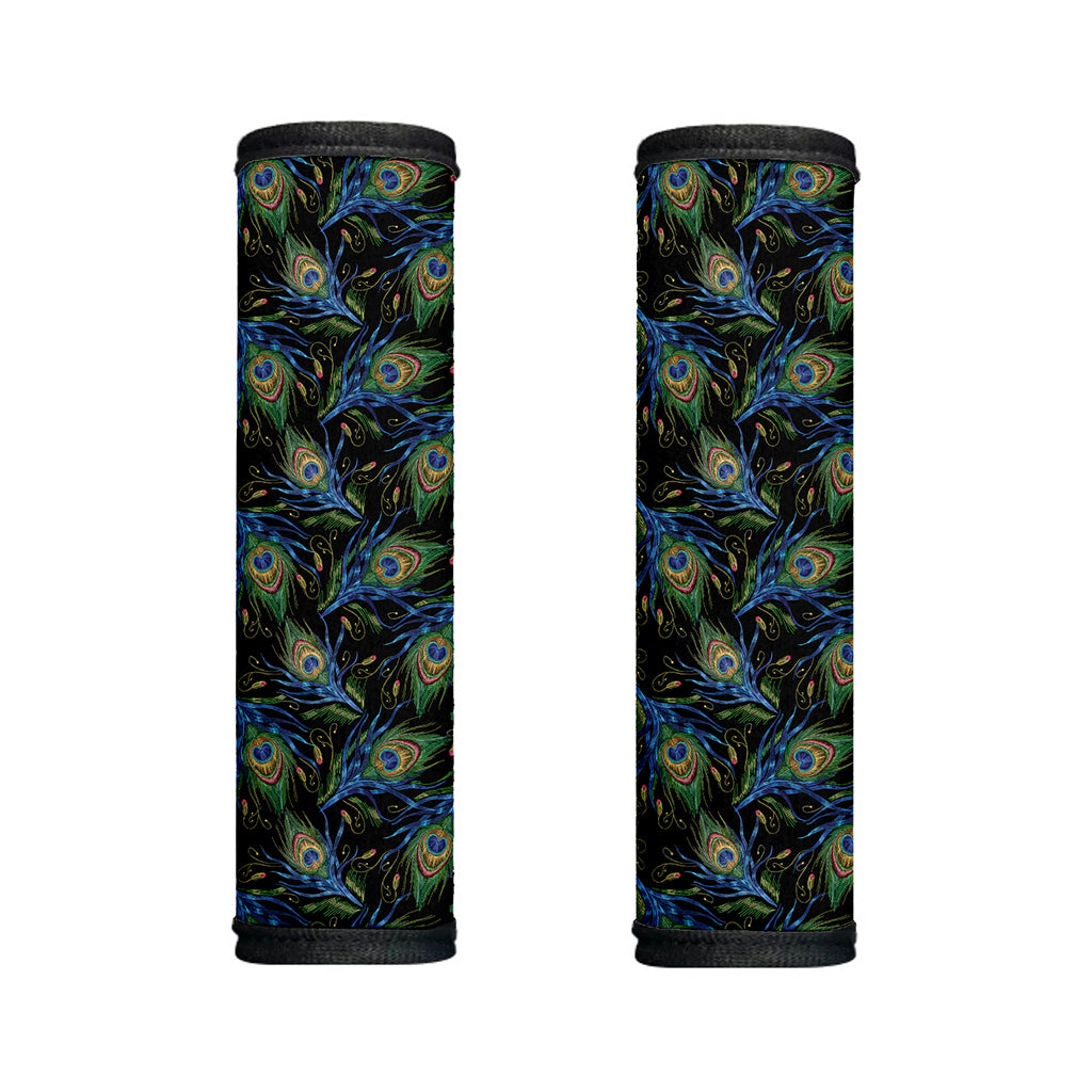Embroidery Peacock Feather Print Handle Covers