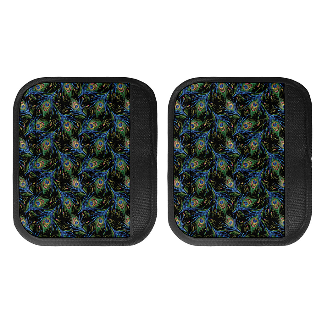 Embroidery Peacock Feather Print Handle Covers