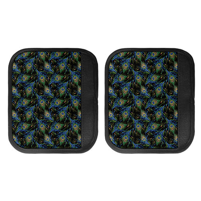 Embroidery Peacock Feather Print Handle Covers