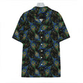 Embroidery Peacock Feather Print Hawaiian Shirt