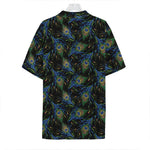 Embroidery Peacock Feather Print Hawaiian Shirt
