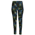Embroidery Peacock Feather Print High-Waisted Pocket Leggings