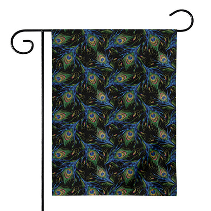 Embroidery Peacock Feather Print House Flag