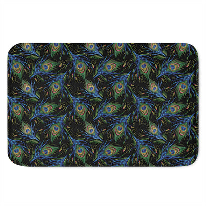Embroidery Peacock Feather Print Indoor Door Mat