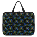 Embroidery Peacock Feather Print Laptop Sleeve With Handle