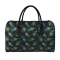 Embroidery Peacock Feather Print Leather Duffel Bag