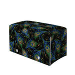 Embroidery Peacock Feather Print Leather Tissue Box Cover