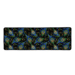 Embroidery Peacock Feather Print Long Kitchen Mat