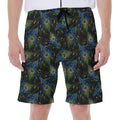Embroidery Peacock Feather Print Men's Beach Shorts