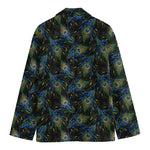 Embroidery Peacock Feather Print Men's Blazer