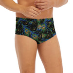 Embroidery Peacock Feather Print Men's Briefs