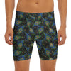 Embroidery Peacock Feather Print Men's Long Boxer Briefs