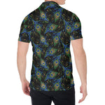 Embroidery Peacock Feather Print Men's Shirt