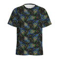 Embroidery Peacock Feather Print Men's Athletic T-Shirt