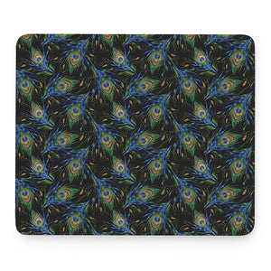 Embroidery Peacock Feather Print Mouse Pad