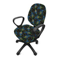 Embroidery Peacock Feather Print Office Chair Cover