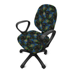 Embroidery Peacock Feather Print Office Chair Cover