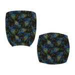 Embroidery Peacock Feather Print Office Chair Cover