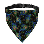Embroidery Peacock Feather Print Over The Collar Dog Bandana