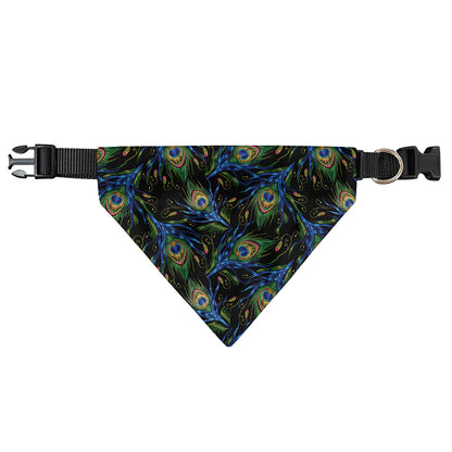 Embroidery Peacock Feather Print Over The Collar Dog Bandana