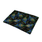 Embroidery Peacock Feather Print Pet Cooling Mat Cover