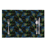 Embroidery Peacock Feather Print Placemat