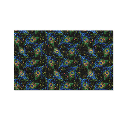 Embroidery Peacock Feather Print Polyester Flag