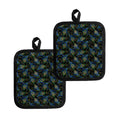 Embroidery Peacock Feather Print Pot Holders